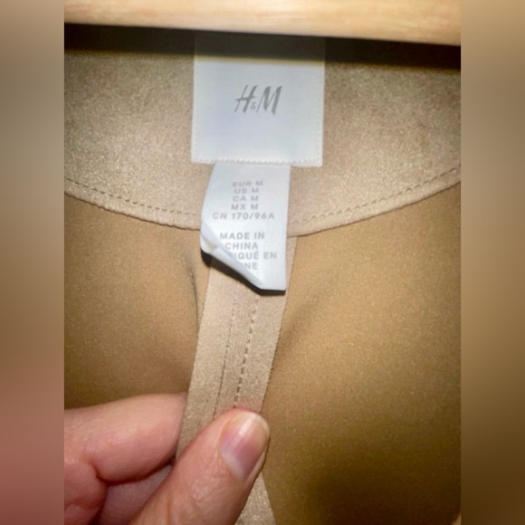 Oversized Faux Suede Trench Coat - Cream/Light Beige - Picture 9 of 11